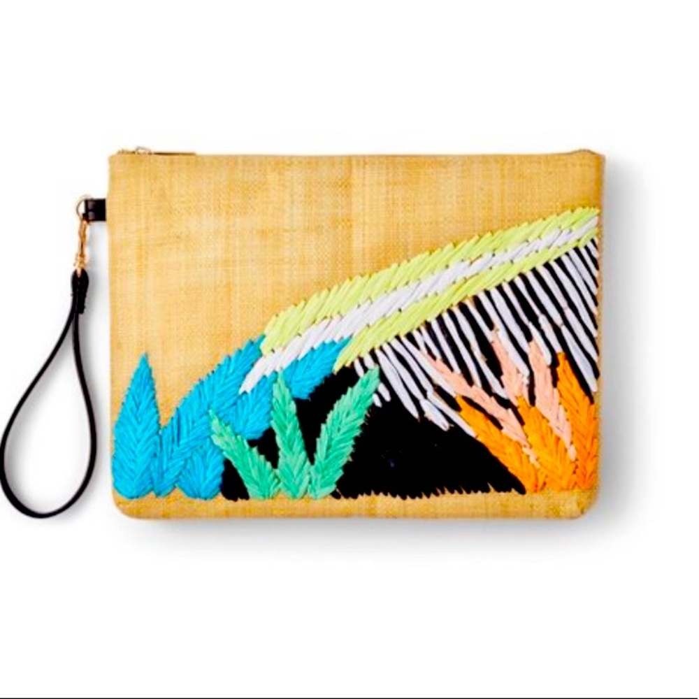 Abstract Botanical Embroidered ClutchTabithaBrown.